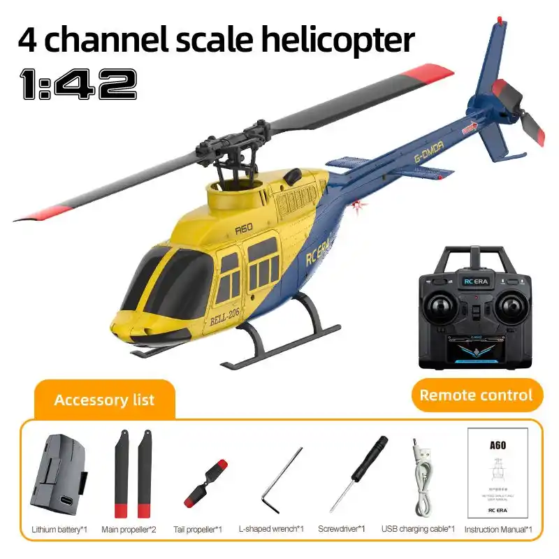 RC ERA ERA A60 RC Plane Helicopter 2.4G 6-Axis Gyroscope 6CH Optical Flow Altitude Hold